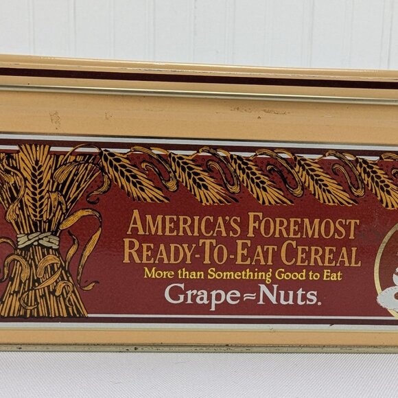 Post Grapenuts Metal Replica Tin Storage Container General Foods Empty Retro - Picture 5 of 9